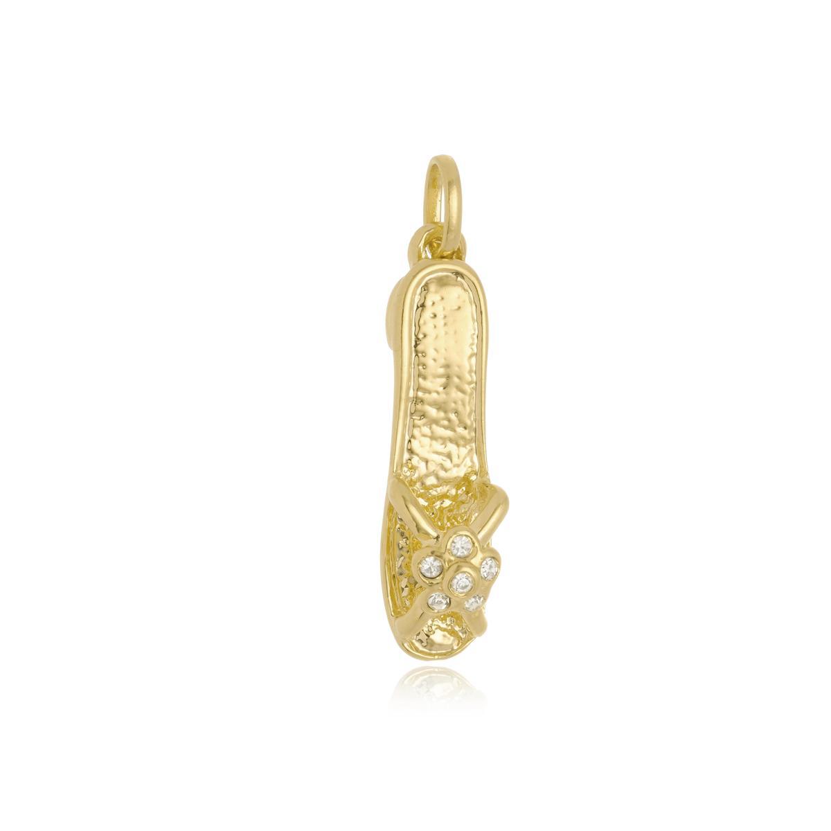Miniatura Pingente Chinelo Praiano Ouro Amarelo