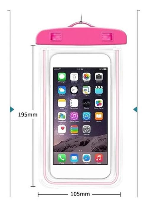 Miniatura Capa Bolsa Celular A Prova Dágua Proteção Chuva Rosa