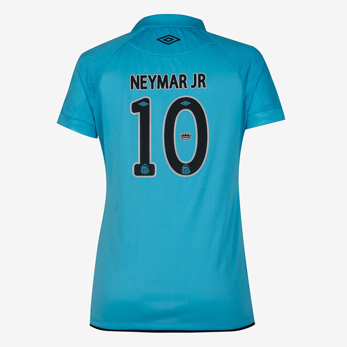 Miniatura Camisa Santos 25/26 N. 10 Neymar Jr. Jogador Edição Especial Umbro Feminina Azul+Preto - EGG