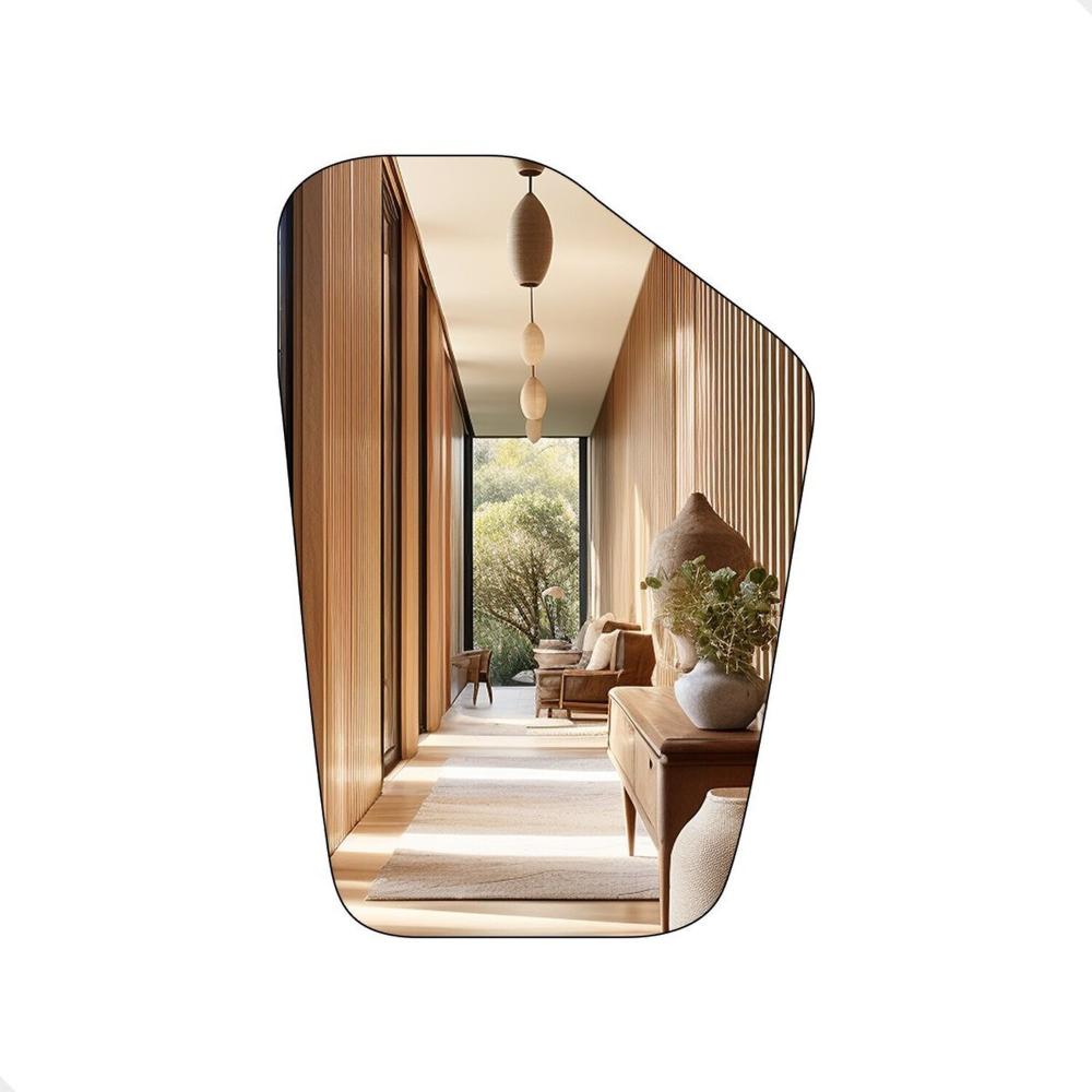 Espelho Grande Decorativo Orgânico Pinterest 60x80 Texas Caramelo