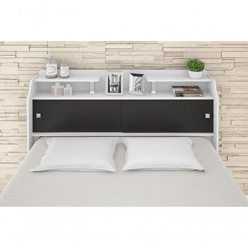 Cabeceira Elisa Casal Framar Box 1,38cm Branco / Preto