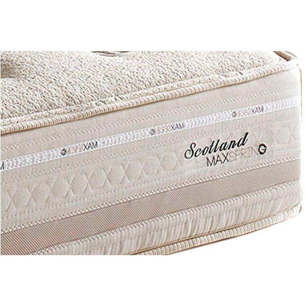 Cama Box King: Colchão Molas Herval Maxspring Scotland + Base Crc Suede Clean(193X203)