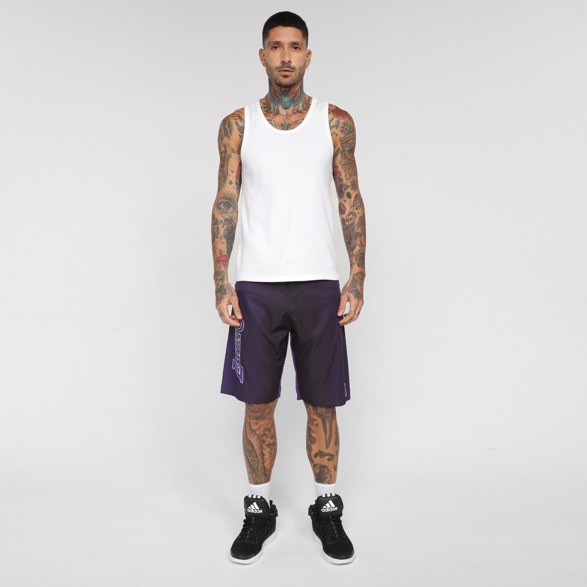 Miniatura Bermuda NBA Los Angeles Lakers Masculina Preto - 38