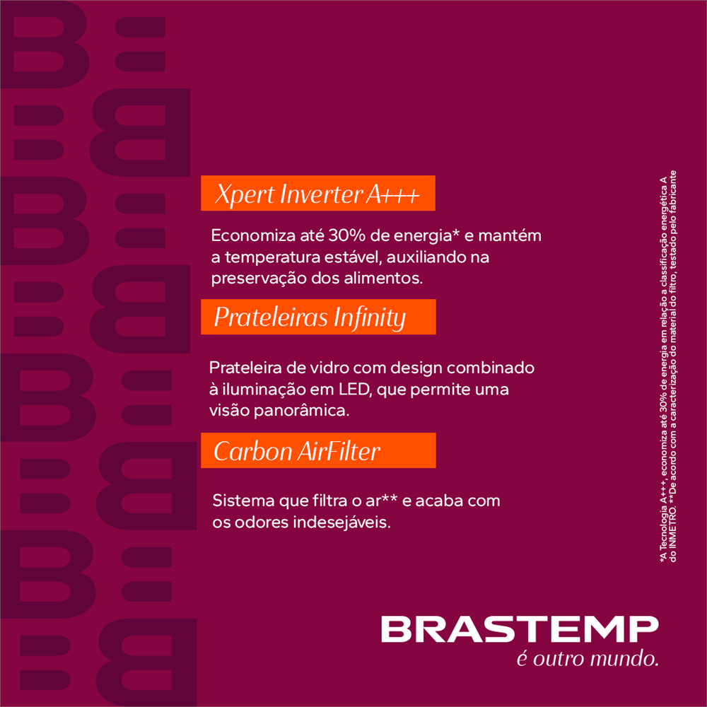 Geladeira Brastemp Frost Free French Door A+++ 554 litros cor Black Inox - BRO85AE 110v