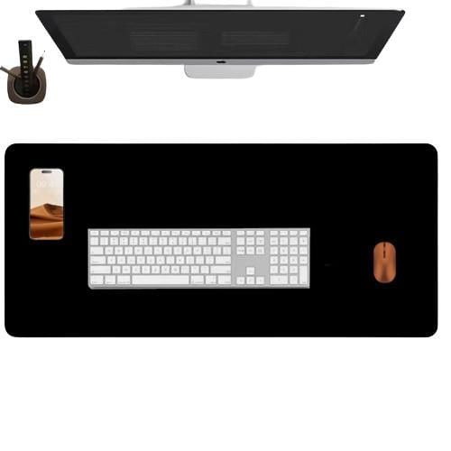 Miniatura Desk Pad 160X30 Computador Notebook Em Couro + Porta Copo