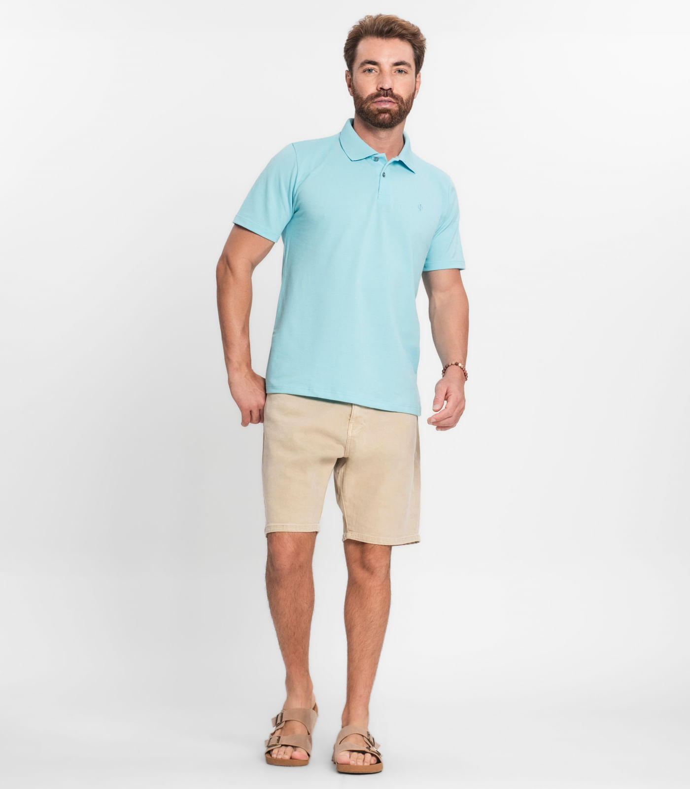 Miniatura Camisa Polo Masculina Diametro Azul G