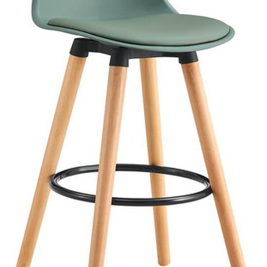 Miniatura Cadeira De Bar Alta 97X38X39Ck Madeira E Metal - Verde