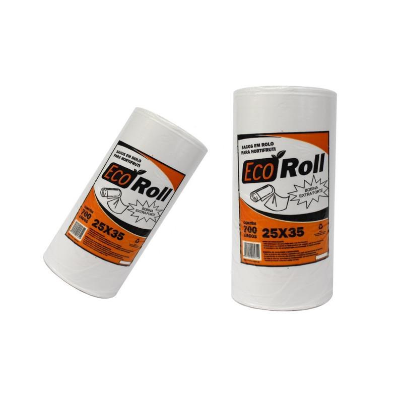 Miniatura Kit 4Kg Bobina Saco Plastico Picotada 25X35 Extra Fort 2 Bob