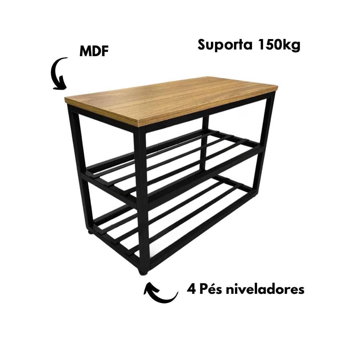 Miniatura Sapateira Banco Banquinho Organizadora 60Cm Hall De Entrada
