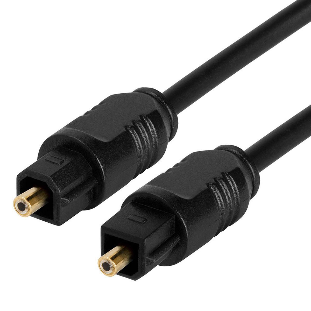 Miniatura Kit 10 Cabo Optico Audio Digital Som Tv Home 2m Spdif LT-20