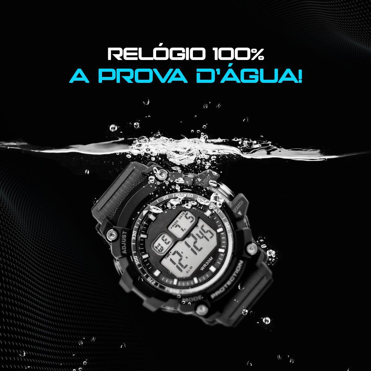 Miniatura Relógio Masculino Digital Prova Dagua + Relogio Bracelete