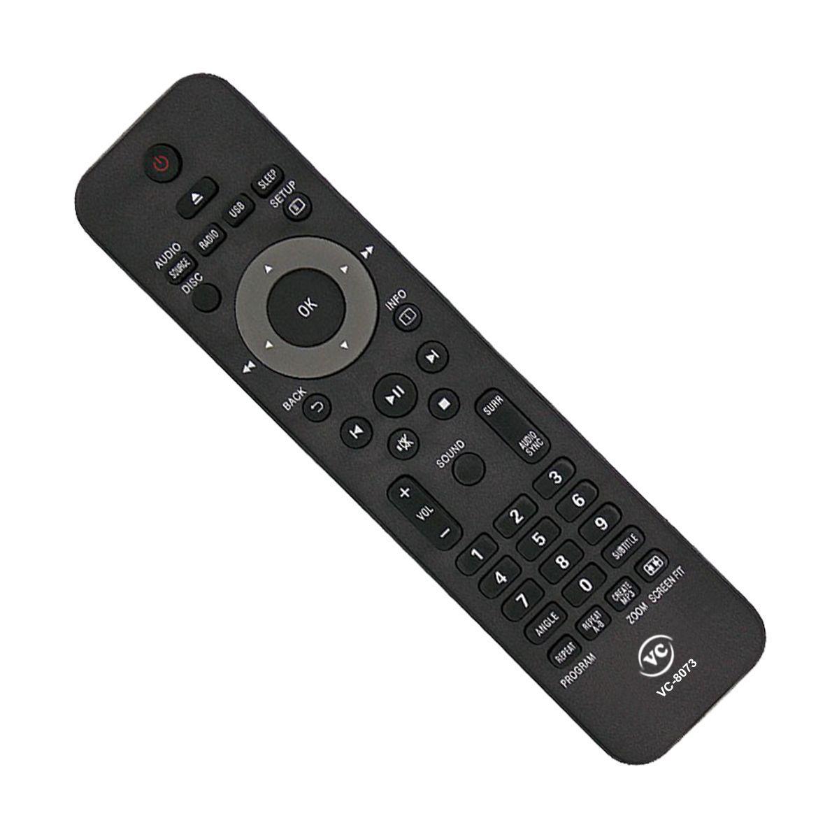 Miniatura Controle Remoto Compatível Som Philips Hsb4383/12 Hes2800/12
