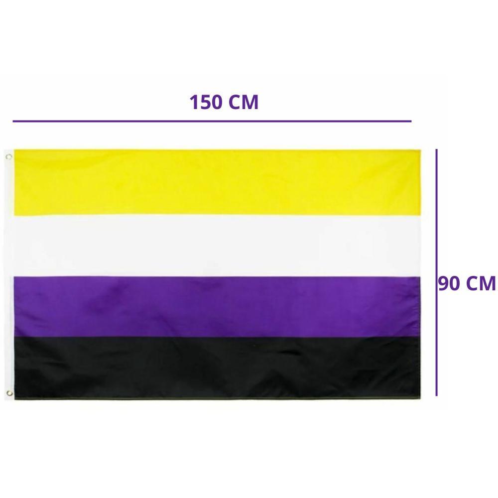 Miniatura Bandeira Gênero Não Binário 1,50X0,90Mt Lgbtqi+ Envio