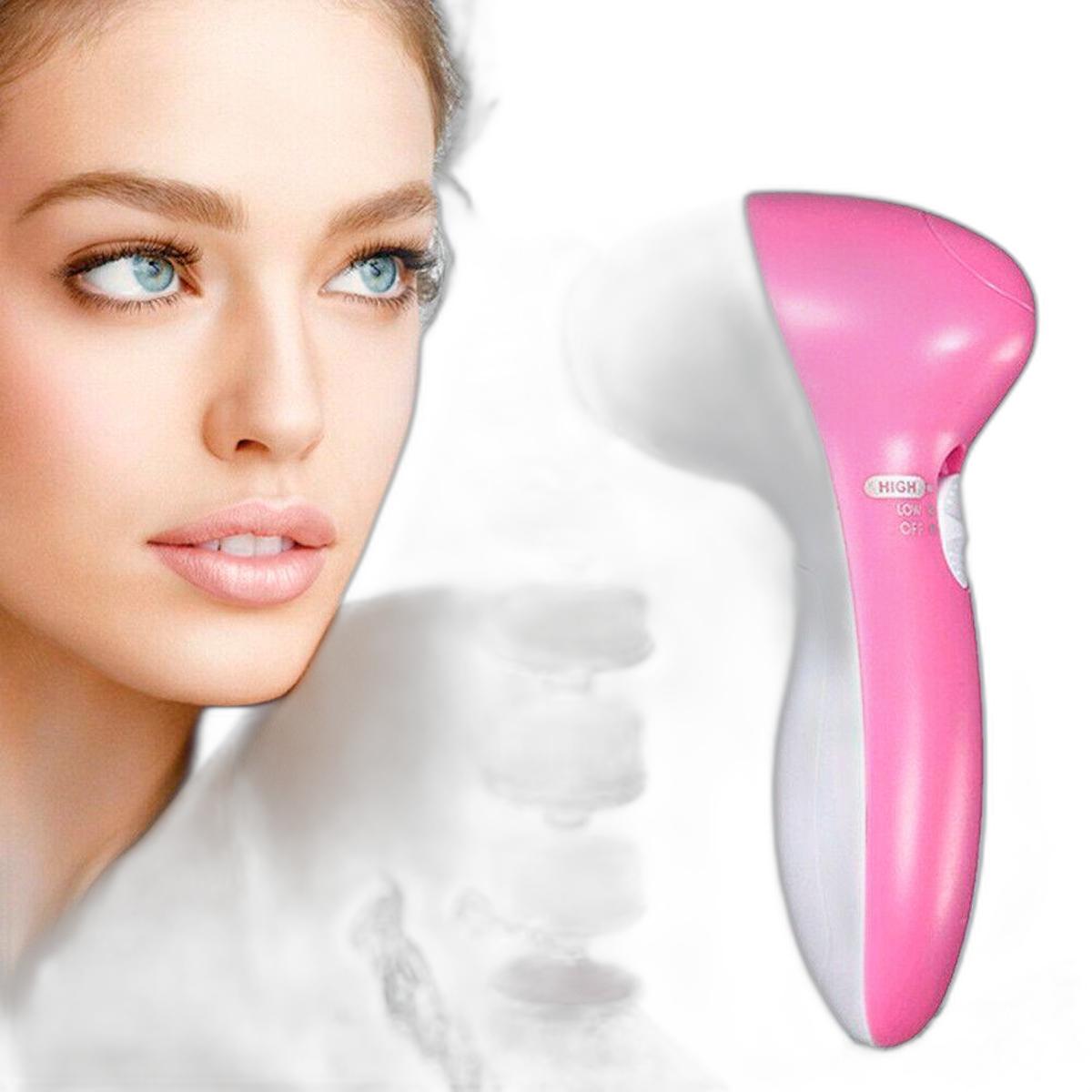 Escova Esfoliante Facial 5 Em 1 Rotativo Portátil