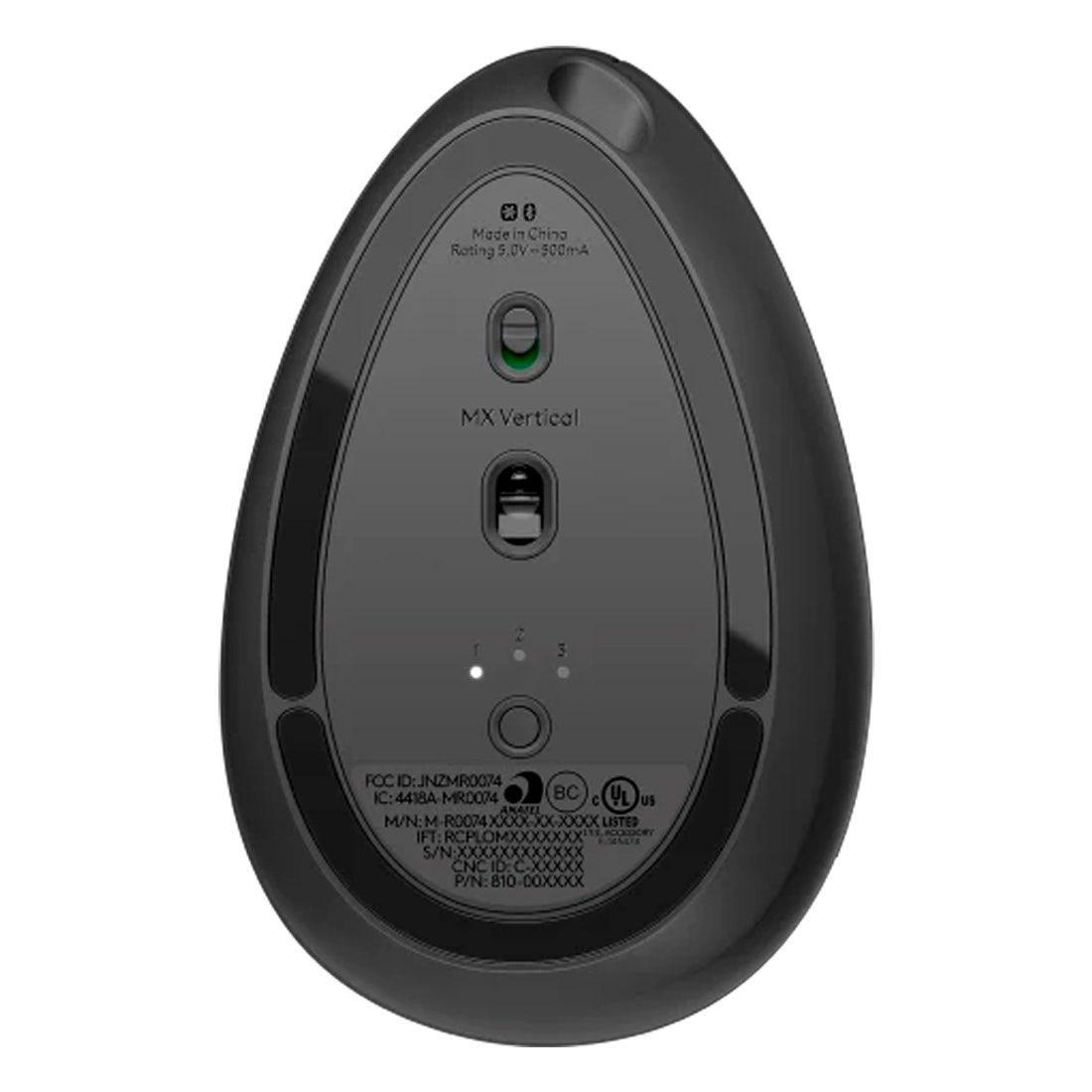 Miniatura Mouse Logitech Mx Vertical Grafite Sem Fio - 910-005449