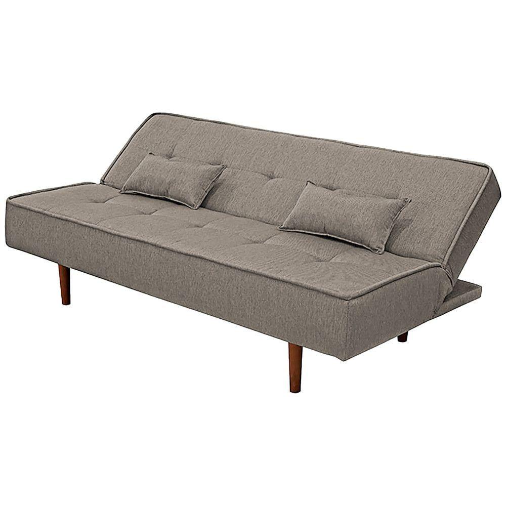 Miniatura Sofá Cama Silver 3 Lugares Reclinável 1,92 Material Linho Carvalho