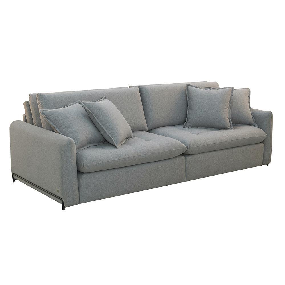 Miniatura Sofá Cama Retrátil Para Sala De Estar 3 Lugares 230cm Lee T03 Linho Cinza Urano - Lyam Decor