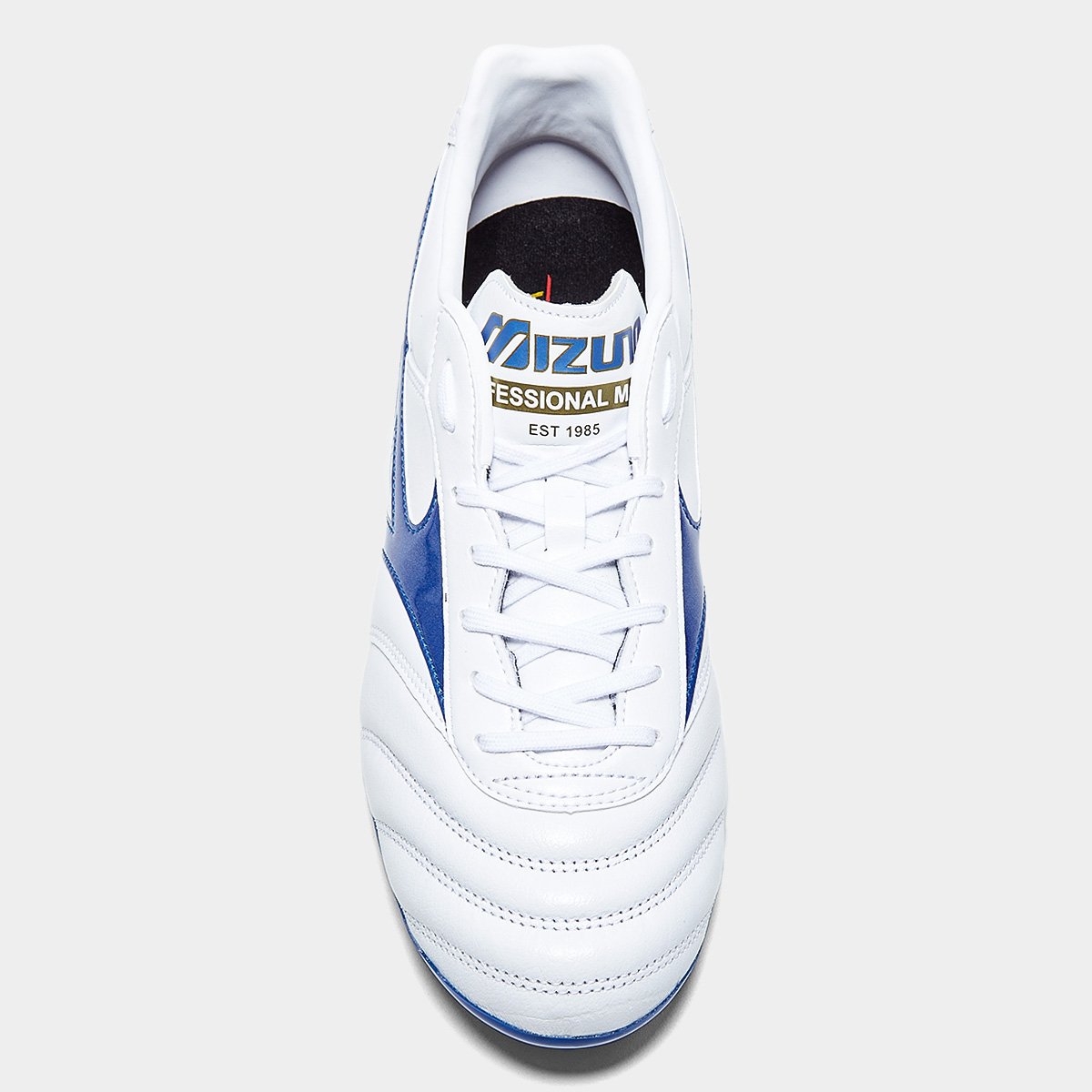 Miniatura Chuteira Campo Mizuno Morelia II Pro Unissex Branco+Azul - 38