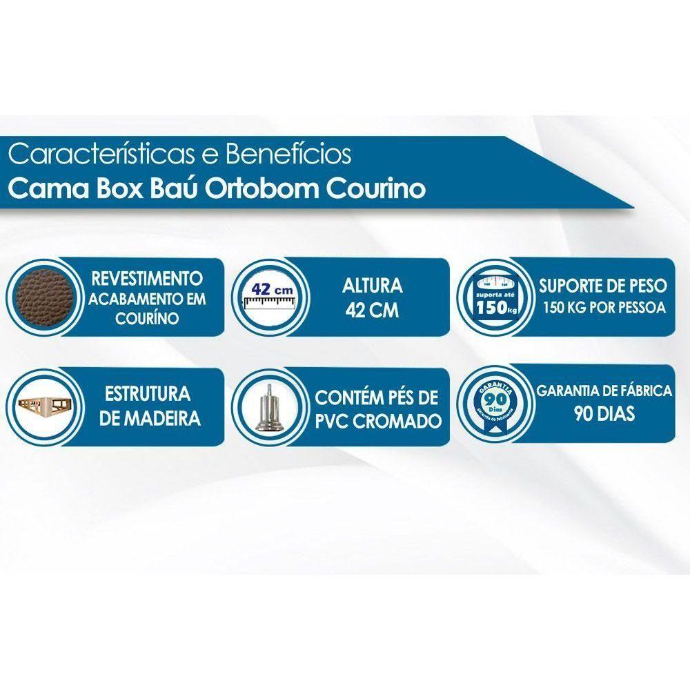 Miniatura Cama Box Base Queen Universal Courano Black (158x198x30) - Ortobom