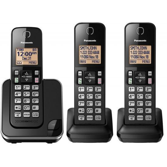 Miniatura Telefone Panasonic Sem Fio Kx-Tgc353 Com 3 Bases De 110V Sem - Sem fio - Telefone - Panasonic - Telefone Panasonic Sem Fio Kx. - 2 ramais - Ca