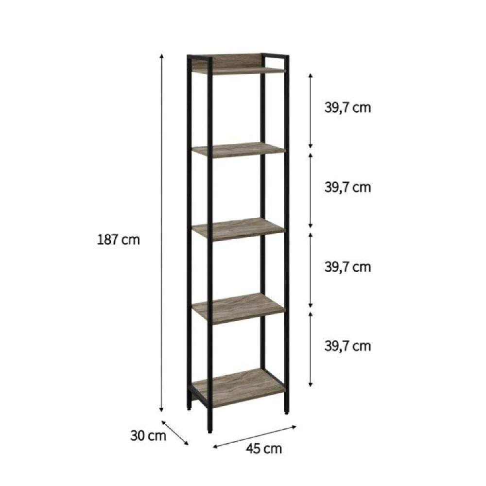 Conjunto Rack para TV até 50 Polegadas 1 Nicho Aéreo 1 Estante Estilo Industrial Active Yescasa Carvalho