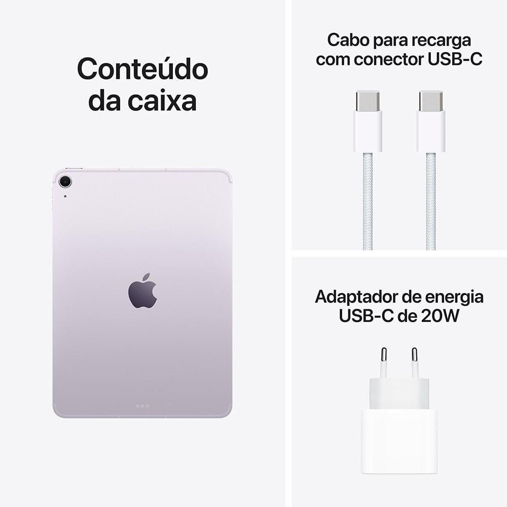 Apple iPad Air 11" M3, 7ª geração, Wi-Fi + Cellular, 128GB - Roxo
