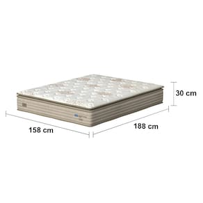 Miniatura Colchão Queen Size Probel Guarda Costas Vitality com Pillow Super e Molas Ensacadas 30x188x158cm - Branco/Bege