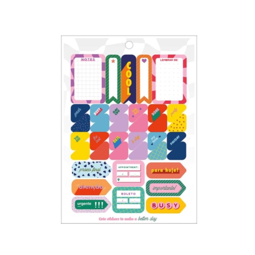 Miniatura Bloco de adesivos decorados para planner Grafons (390 adesiv