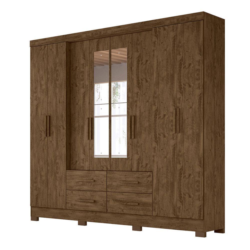 Miniatura Guarda Roupa Casal Grande com Espelho 273x222cm San Lorenzo Moval Castanho
