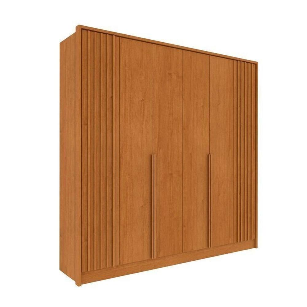 Miniatura Quarto Completo 1 Guarda-Roupa com Espelho 1 Cômoda Ripado Nova York e 1 Cama Casal Mônaco Espresso Móveis Cinamomo
