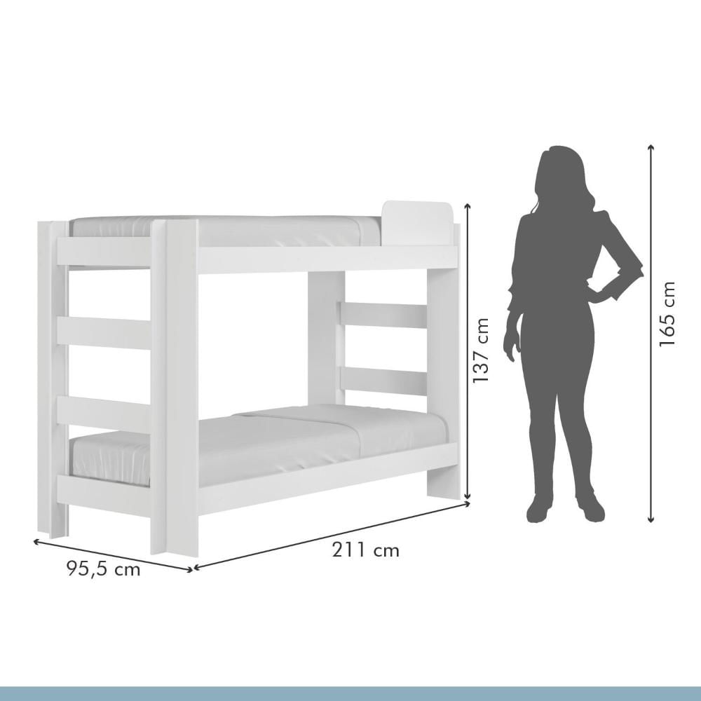 Miniatura Quarto Infantil Completo com Guarda-Roupa e Beliche Théo Branco