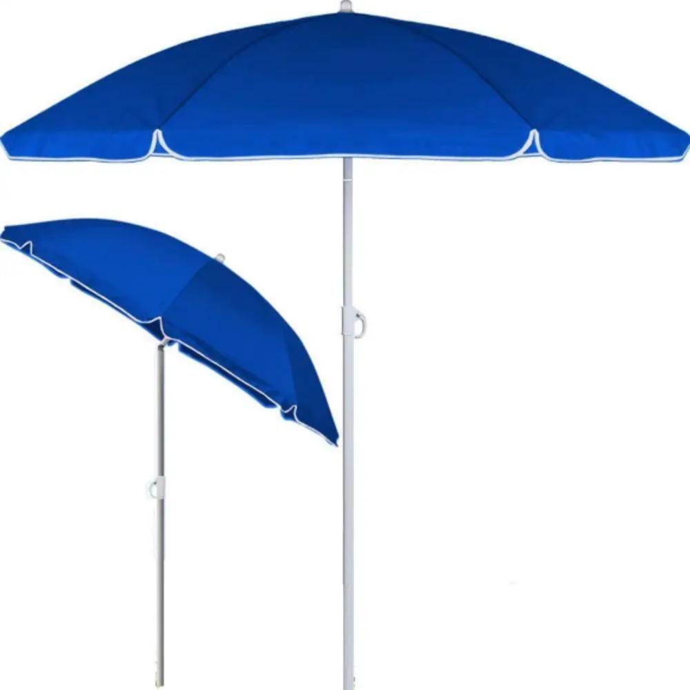 Miniatura Guarda-sol Gigante Articulado Com Proteção Uv Ombrelone Reforçado Para Praia E Piscina Azul