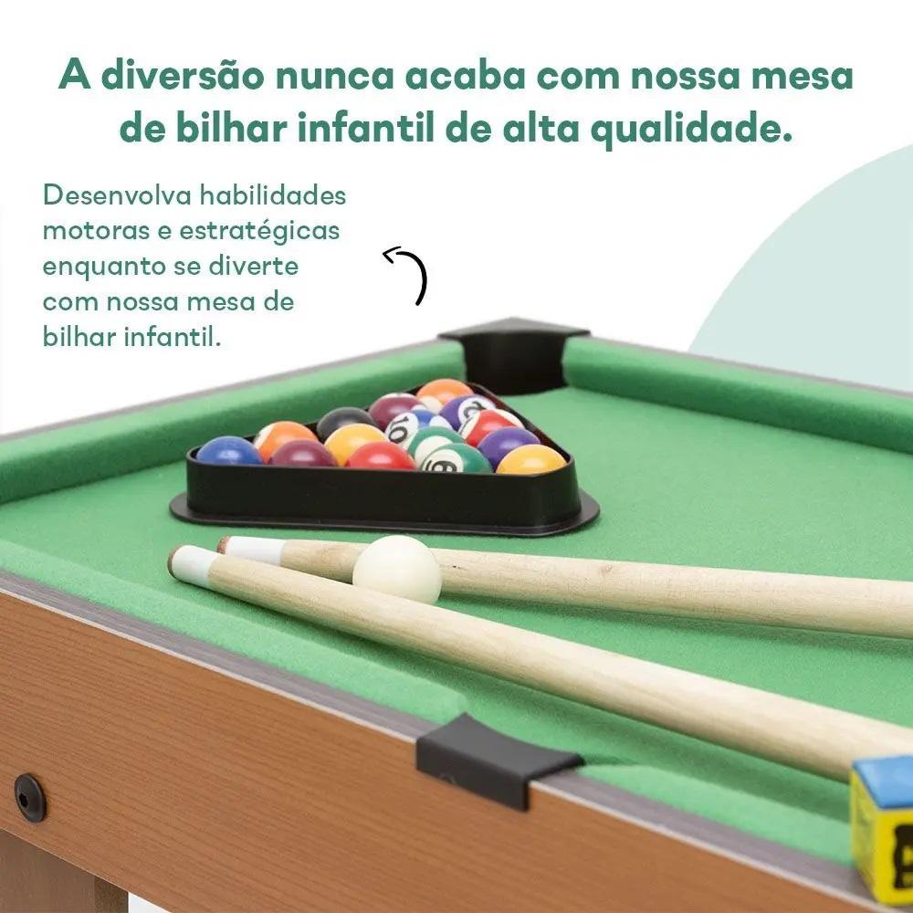 Miniatura Mini Mesa De Bilhar Jogo Sinuca Infantil Completo Em Mdf