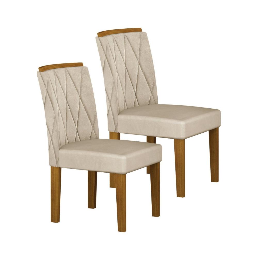 Miniatura Kit 2 Cadeiras para Sala de Jantar Lorena Freijó/Palha