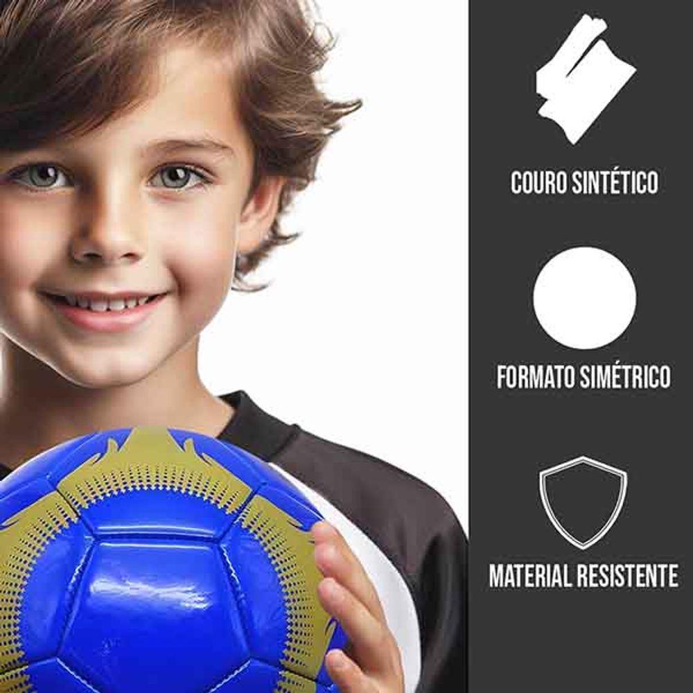 Miniatura Mini Bola De Futebol Azul Tamanho Pequeno Couro Sintético
