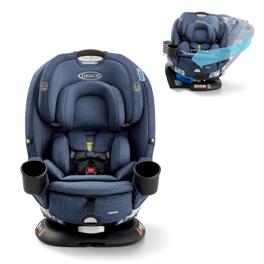 Miniatura Cadeirinha de Carro Conversível Turn2Me 3 em 1, Brighton - Graco, com Ajuste de Apoio de Cabeça e Arnês, Instalação Fácil e Estrutura Reforçada em Aço