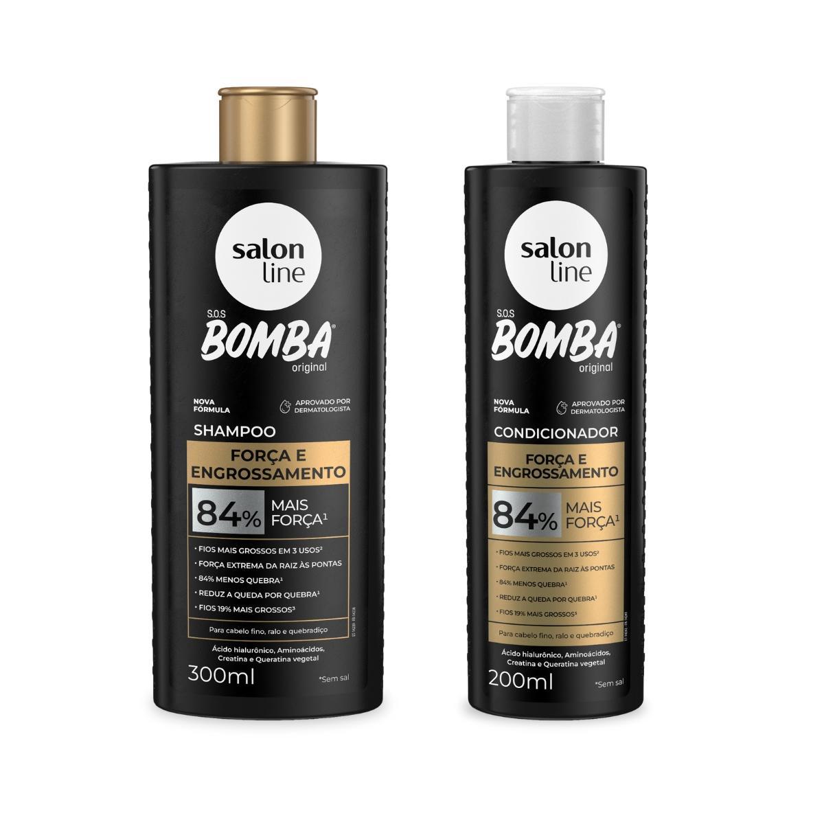 Miniatura Shampoo + Condicionador Sos Bomba Engrossamento Salon Line