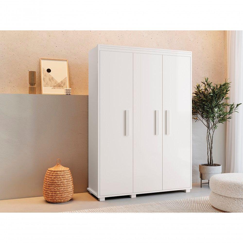 Miniatura Guarda Roupa Belize 3 Portas 1 Gaveta Branco Camas Fênix