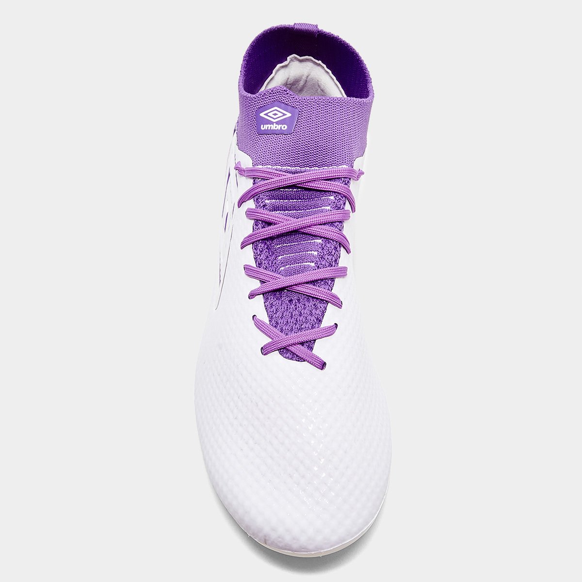 Miniatura Chuteira Campo Umbro Adamant Top Speed Pro Unissex Branco+Roxo - 37