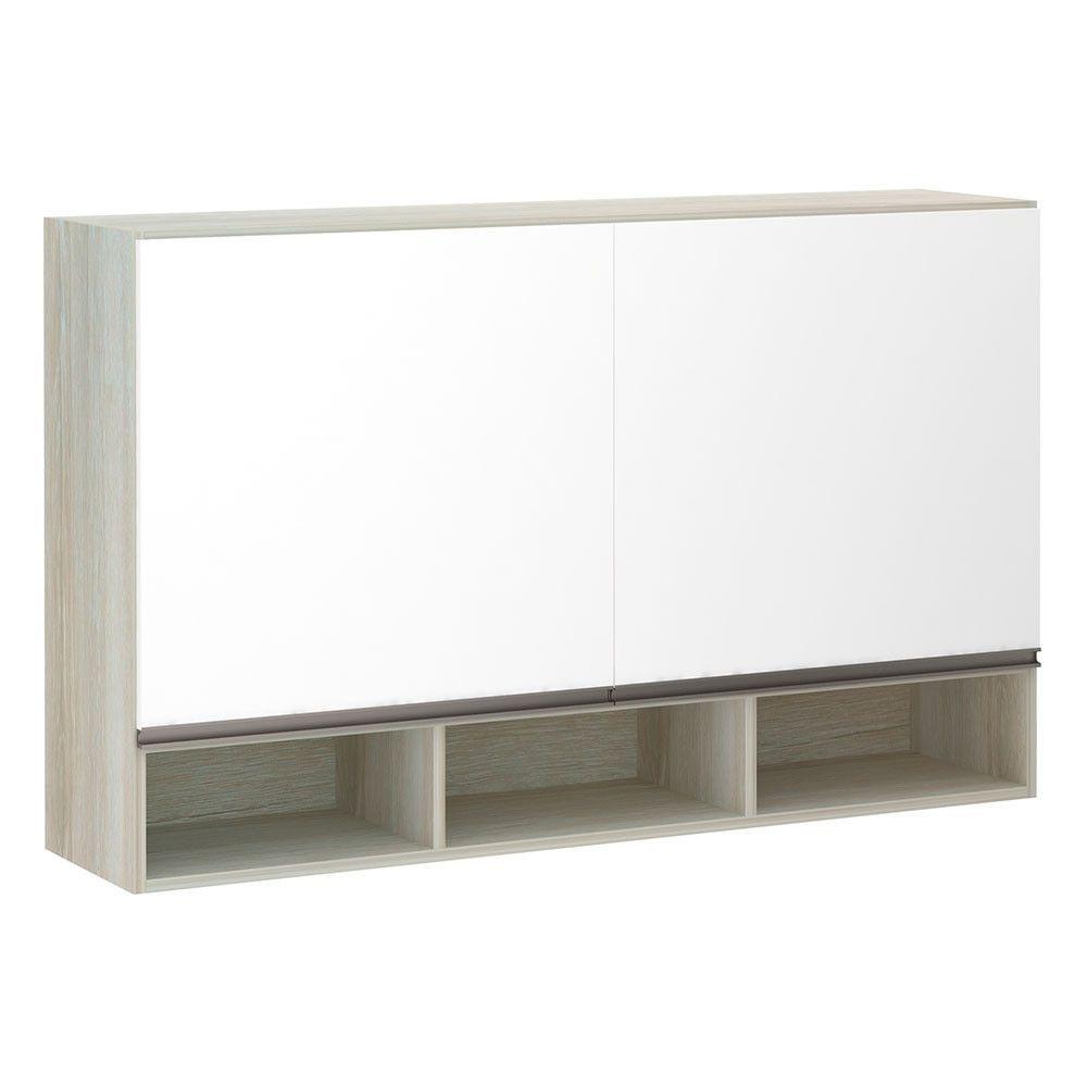 Miniatura Armário 120cm 2 Portas C/Nicho Legno Crema C/Branco Pola