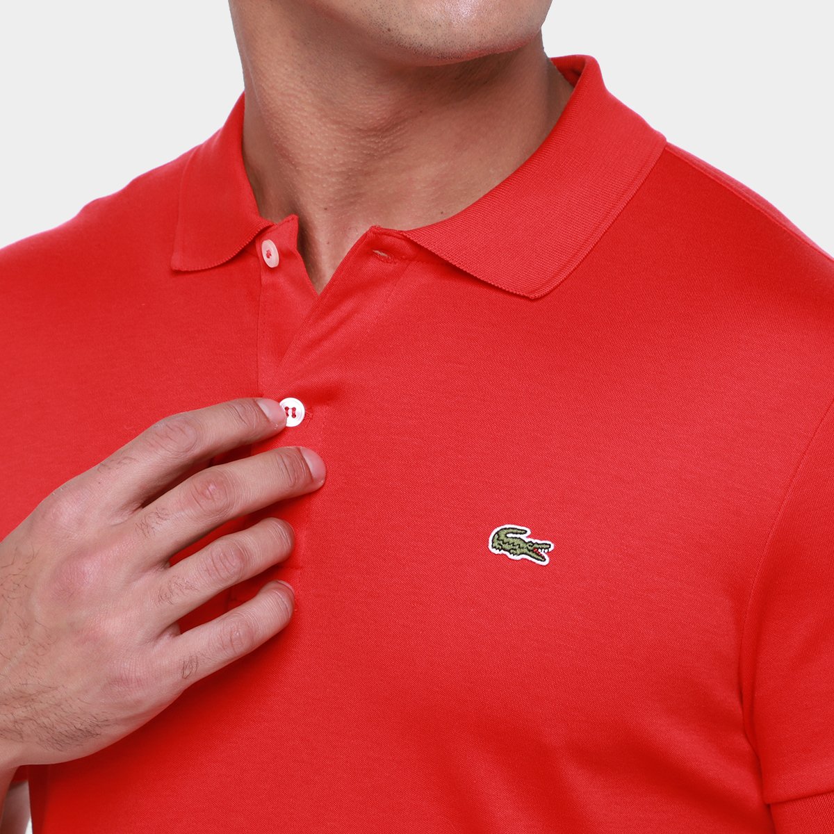 Miniatura Camisa Polo Lacoste Regular Fit Algodão Leve Masculina Vermelho - EEGG