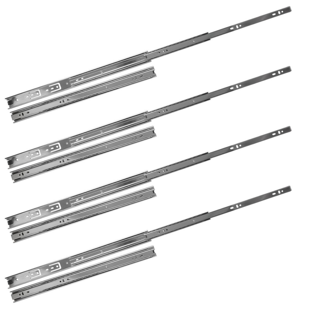 Miniatura Kit 8 Corrediça Telescópica 450Mm X 35Mm 35Kg Gaveta 4 Pares