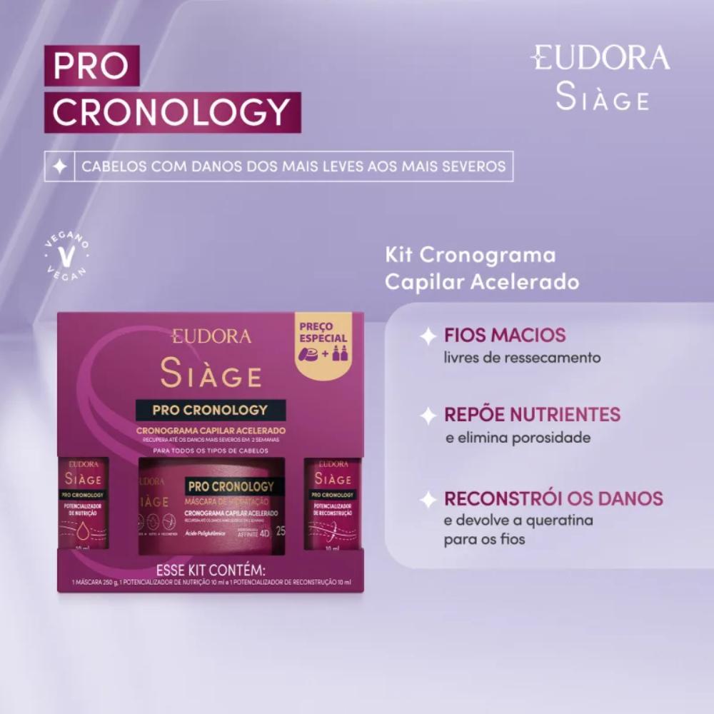 Kit Cronograma Capilar Acelerado Siàge Pro Cronology 3 Itens