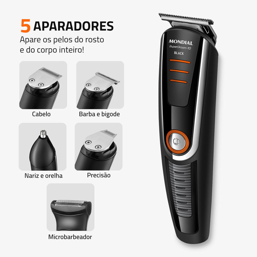 Miniatura Aparador de Pelos SuperGroom Mondial BG-16 BODY GROOM BG-16 BIVOLT .
