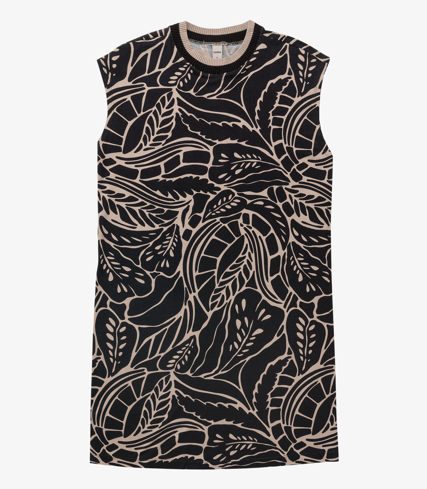 Miniatura Vestido Feminino Curto Estampado Rovitex Preto G