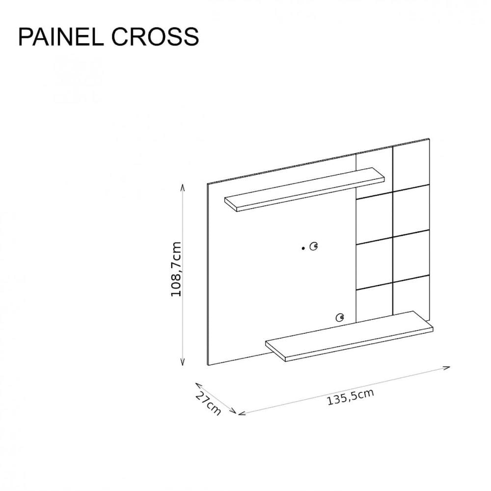 Miniatura Painel para TV até 58 Polegadas Cross Caemmun Branco Brilho