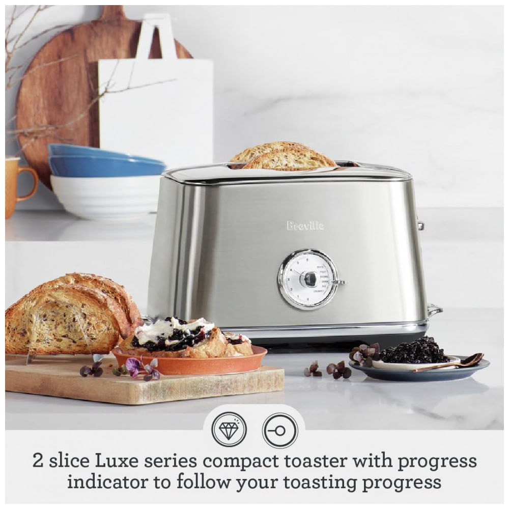 Miniatura Torradeira Elétrica 2 Fatias com 6 Níveis de Tostagem, 110V 1000W, Breville, Vermelha