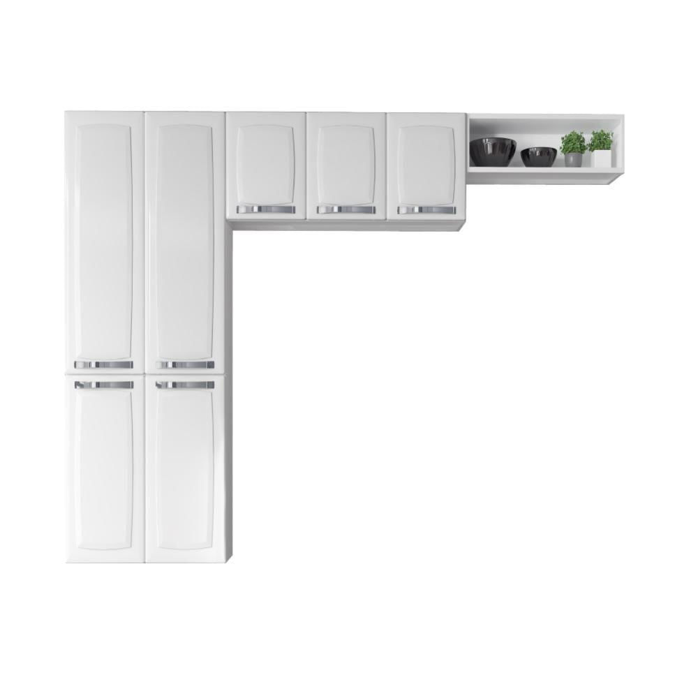 Miniatura Armário De Cozinha Compacta De Aço 7 Portas Branco Branco