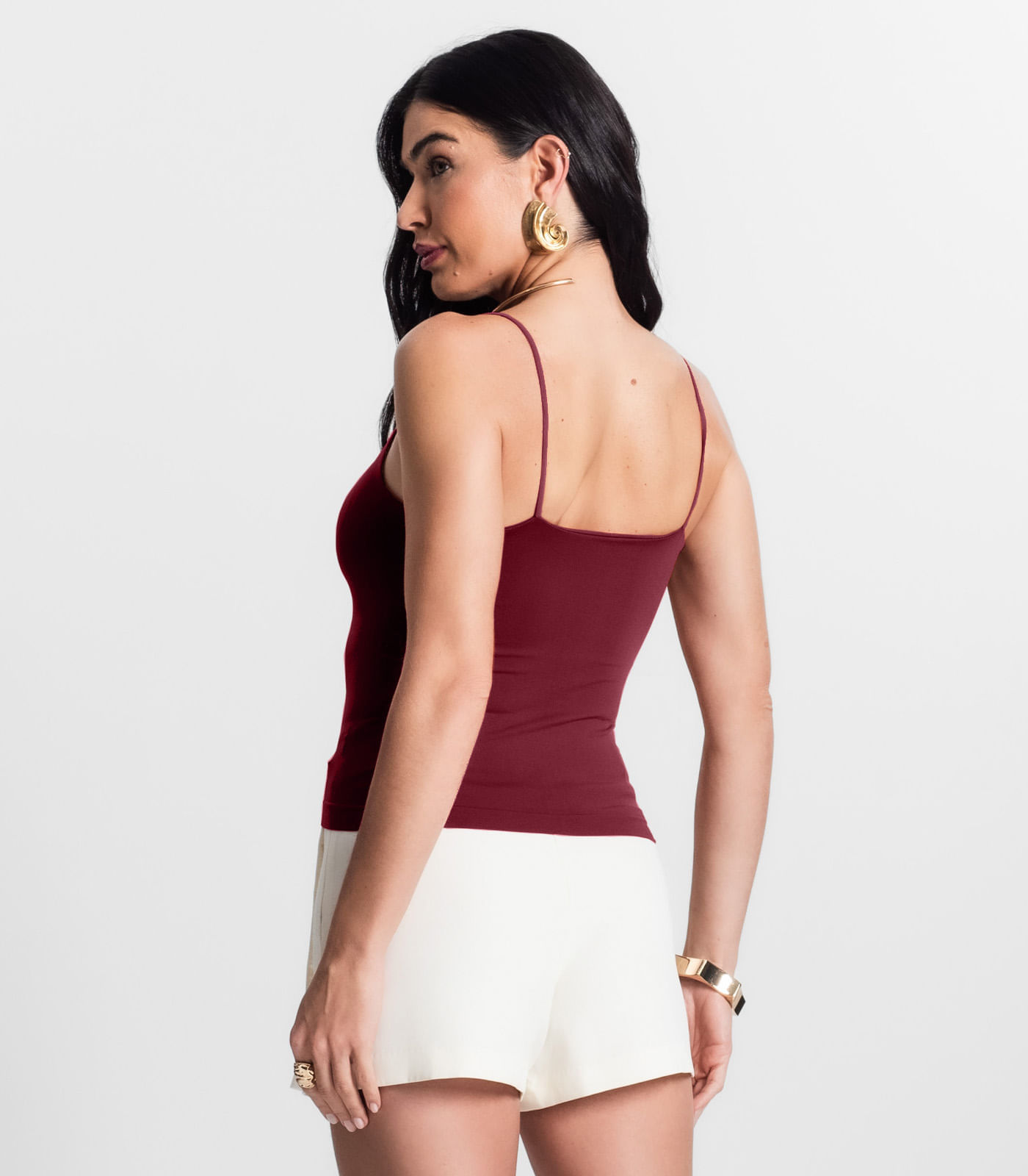 Miniatura Blusa Feminina De Alça Poliamida Style Box Vermelho G