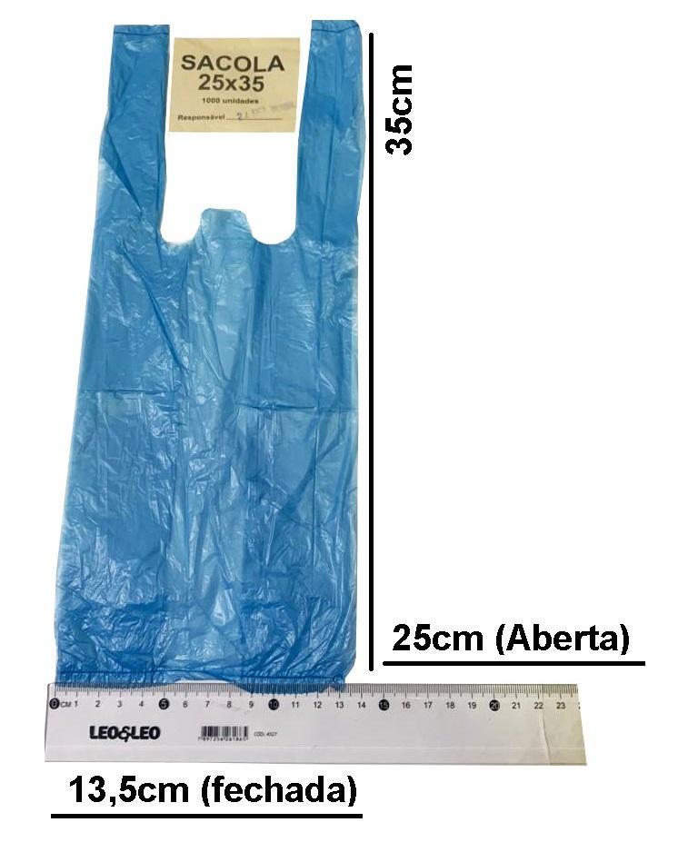 Miniatura Sacola Plástica Peq. Azul 25X35Cm - Rioplastic C/5000 (5Pct)